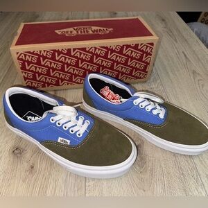 Vans era Blue and Olive green Shoes